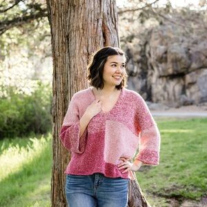 Hand knit pink sweater